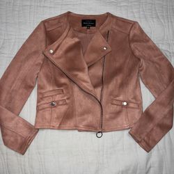 Faux Leather suede Jacket pink mauve