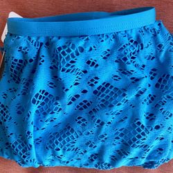 NWT Kenneth Cole Reaction Swimwear Bikini Skirted Bottom Crochet 2X