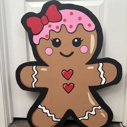 Mrs. Gingerbread Yard Art - 24” Outdoor Display