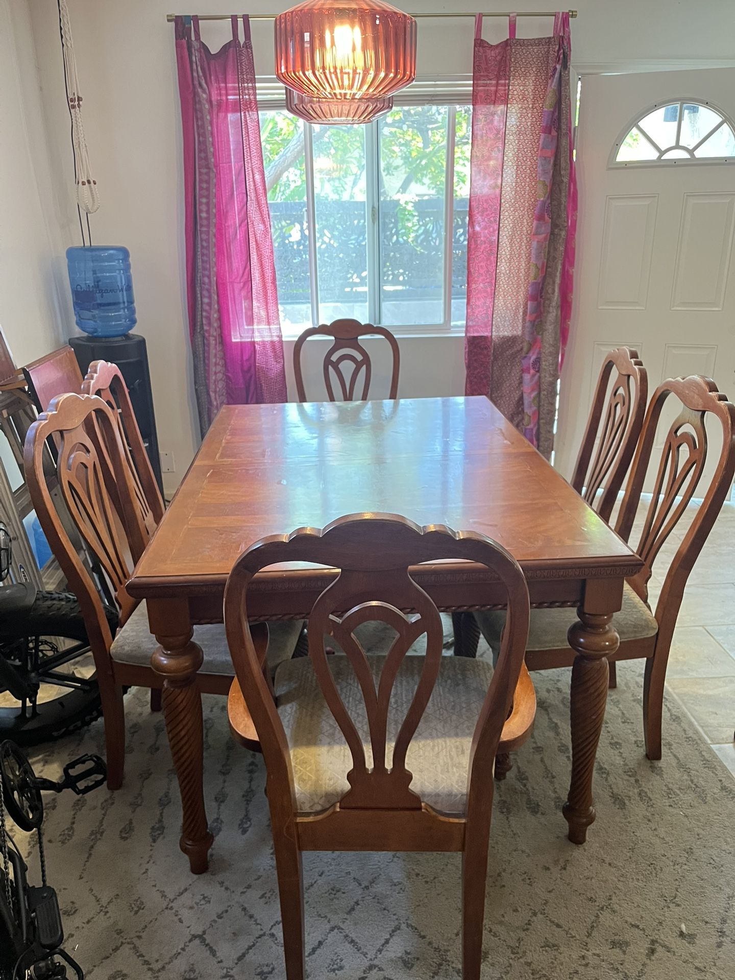 Wood Dining Table With 6 Chairs