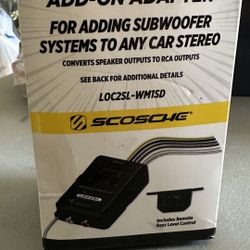 New In Box Scosche LOC2SL Add Amplifier To Your Stock Stereo With Bass Knob 