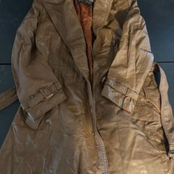 Vintage Leather Trench Coat