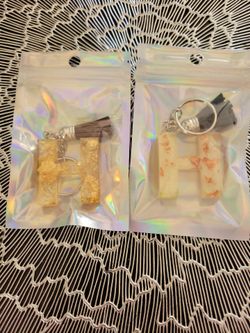 Letter H resin keychains