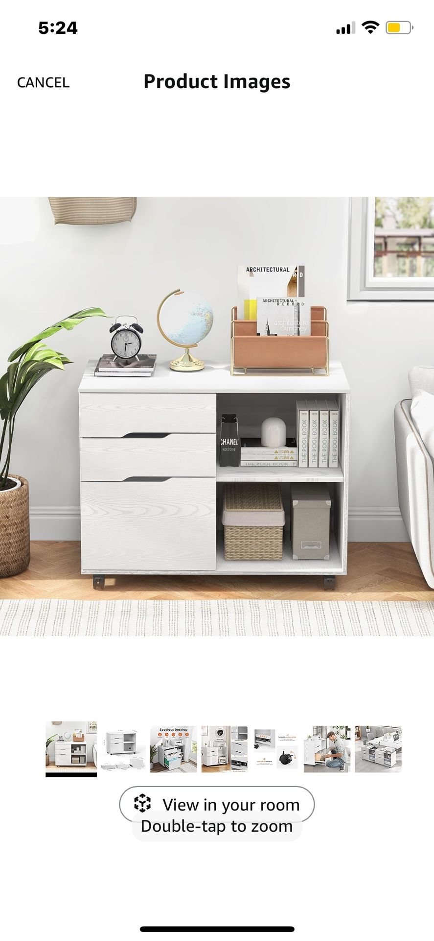3-Drawer File Cabinet, Mobile Printer Stand Cabinet with Adjustable Shelf, Rolling Lateral Filing Cabinet with Wheels for Letter, A4, Legal Size, for