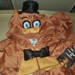 boys size M five nights of freddy zip up footless pj's