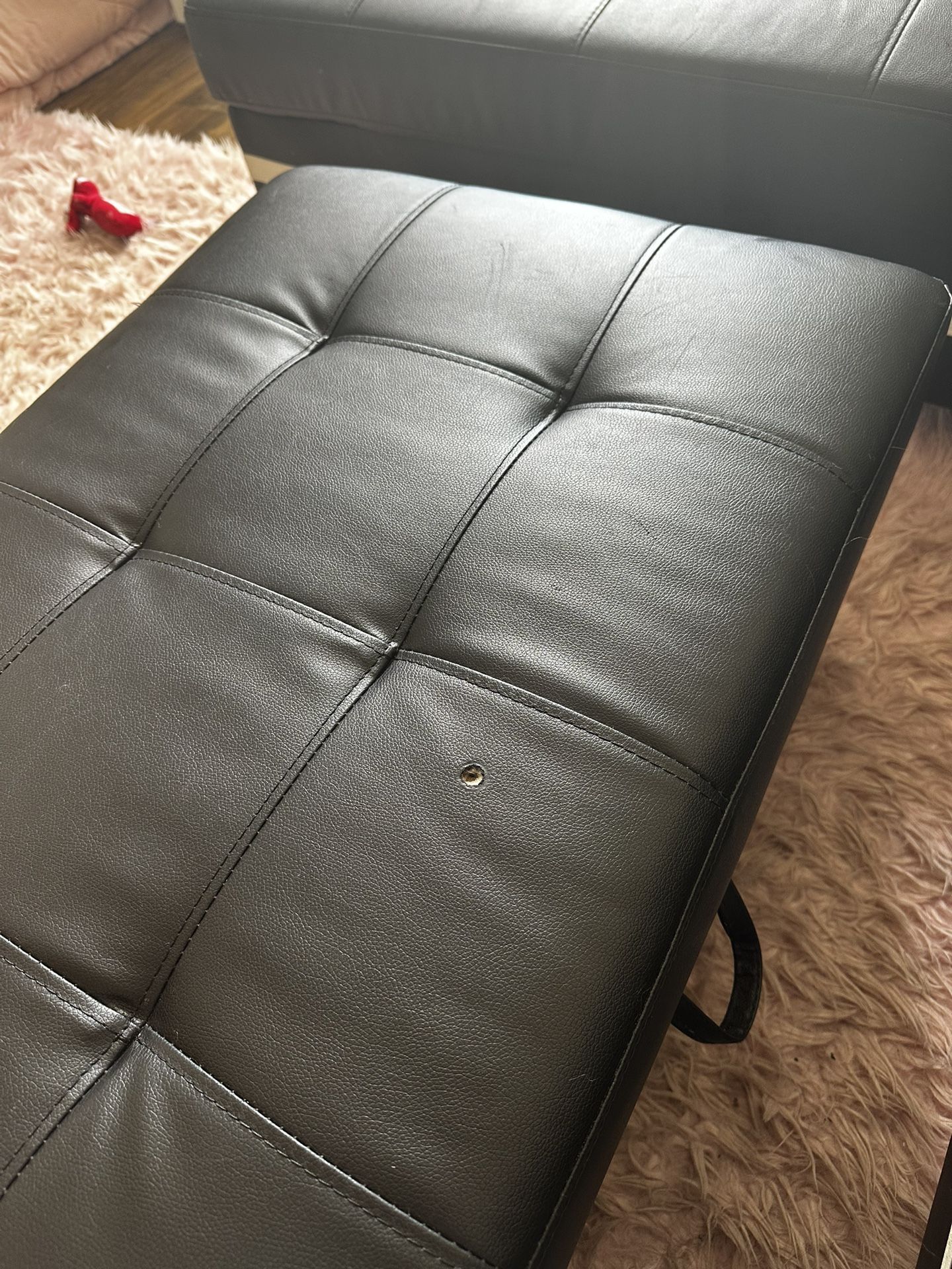 Black Leather Sectional Couch