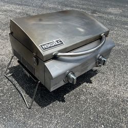 Nexgrill 2 Burner Portable Travel Tabletop Gas Grill! Works great just Needs Gas Hose Connector $8 on Amazon. 20.5x18x16in