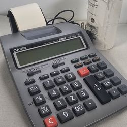 Silver Casio Inc. Mini Desktop Printing Calculator