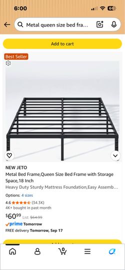 Queen size metal bed frame