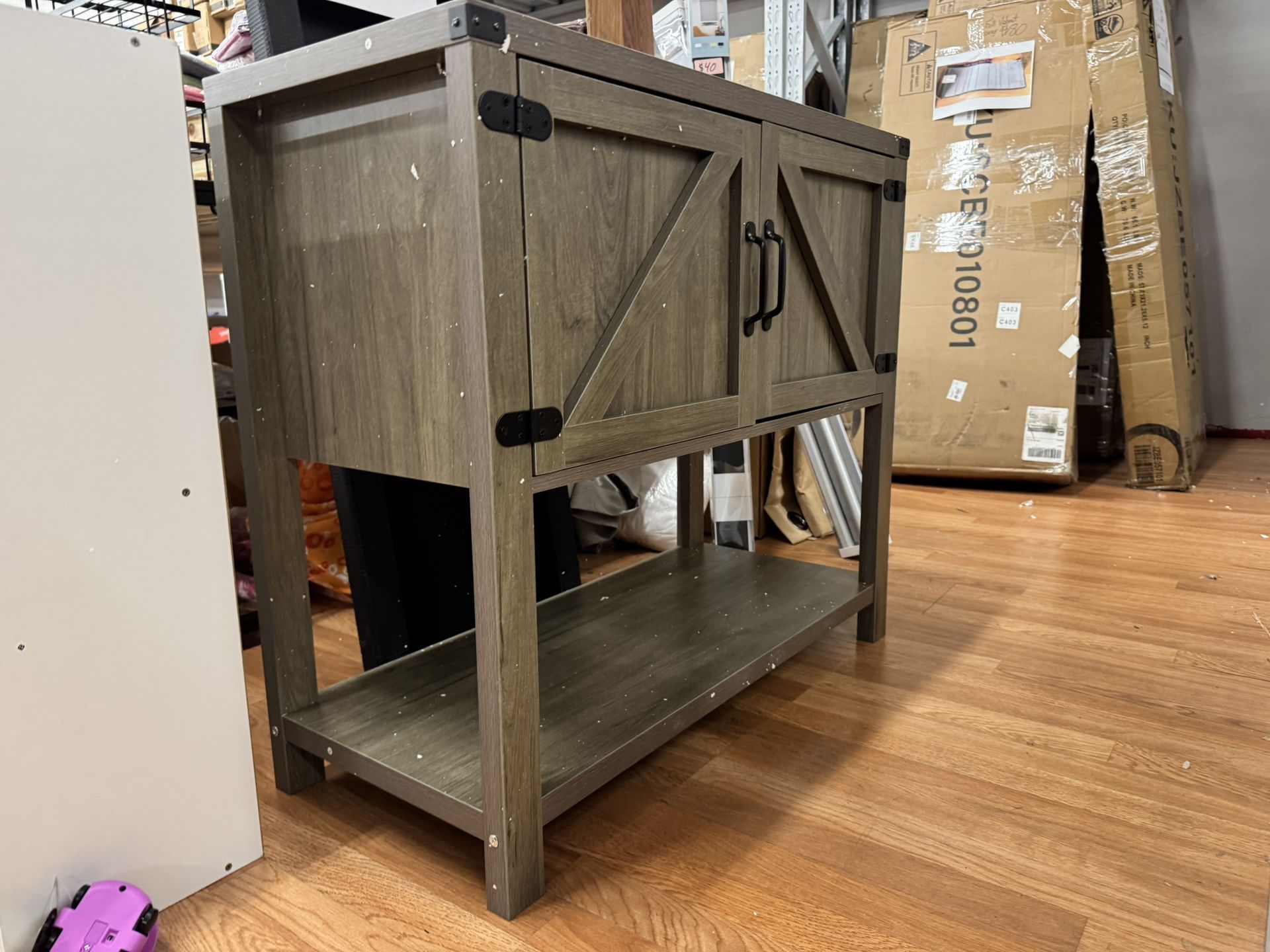 Farmhouse Coffee Bar Cabinet with Barn Doors