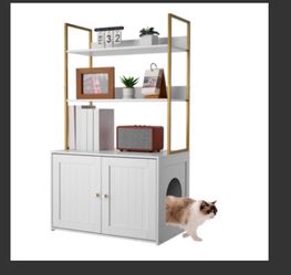 Cat Litter Box Enclosure Bookcase Furniture