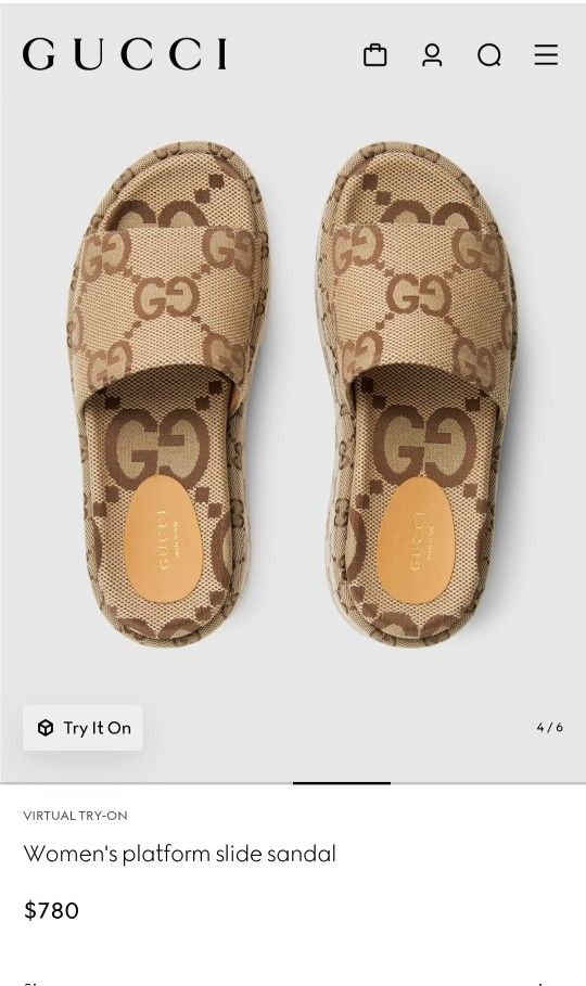 GUCCI Platform Slide Sandals Women's