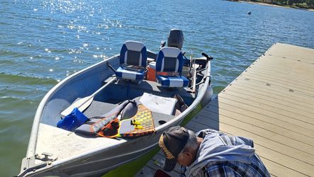 1982 Fishing Boat With Nissan Outboard Motor And Troling Motor To And Trailer New Seats And Plywood And Carpet