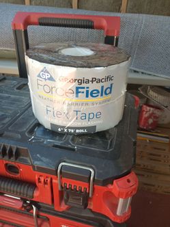 6" X 75' ROLL OF GEORGIA PACIFIC FORCE FIELD WEATHER BARRIER SYSTEM FLEX TAPE