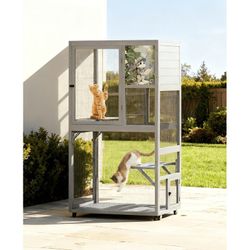 Large Outdoor Cat Enclosure on Wheels