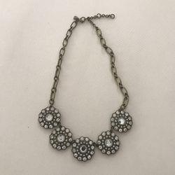 Like new J. Crew Silvertone Layered glass Circle necklace.