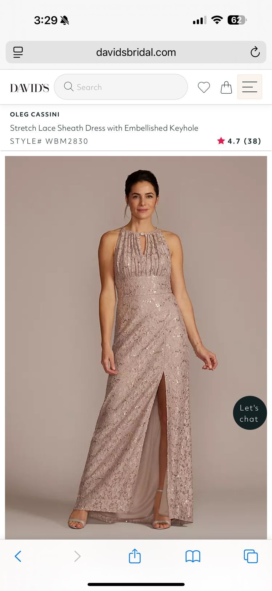 Oleg Cassini Dress Size 6, Length for 5’ Height
