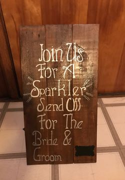 Wedding sparkler sign