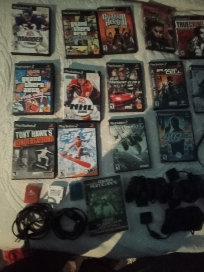 2 Pc2s With 11 Games ,3 Controllers,2sets Of Cables And Wires With 3 memory Cards 200 FIRM