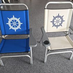 Qty. 2 Nautical Folding Chairs