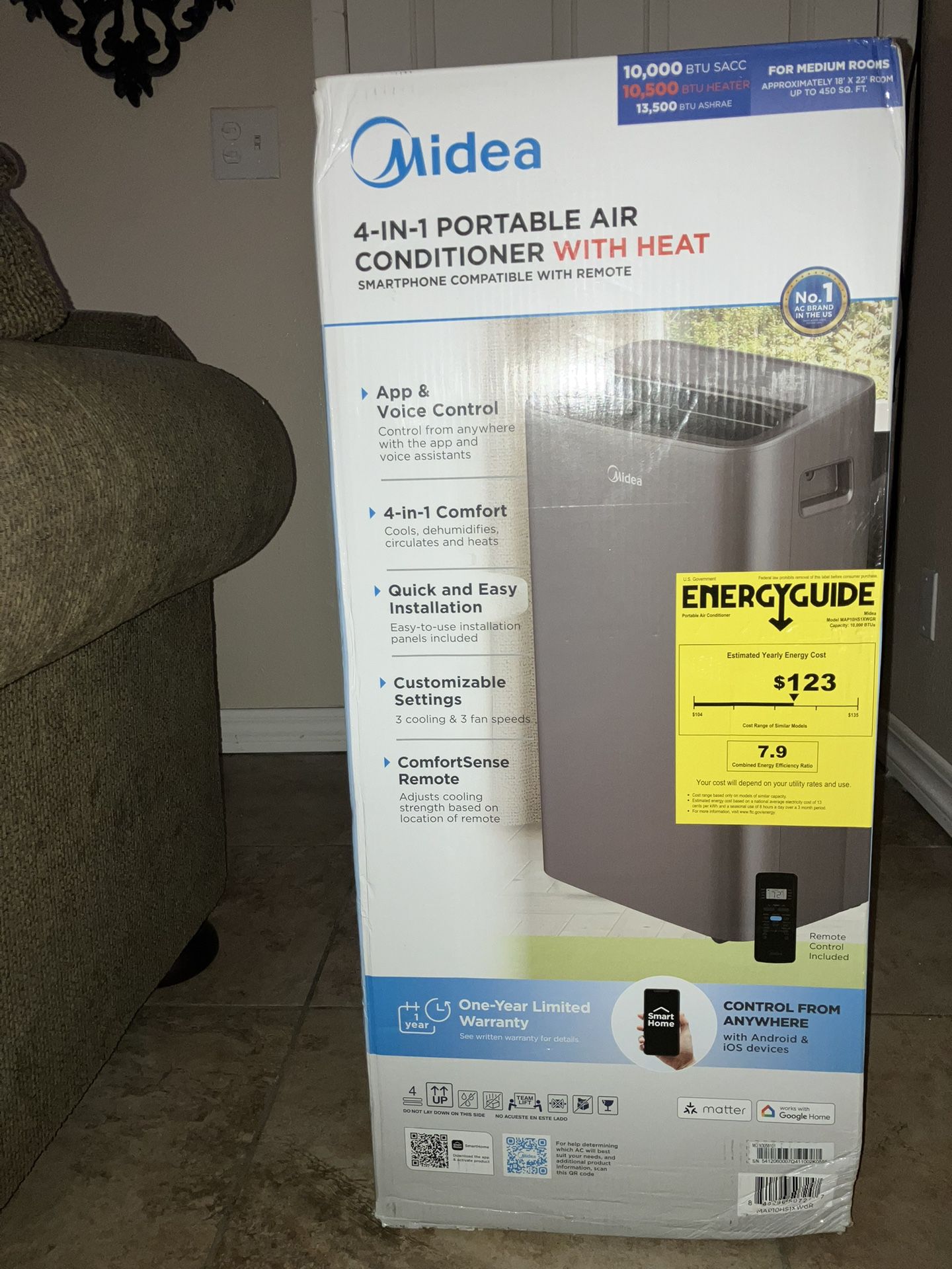 Midea 4-in-1 Air Conditioner & W/ Heat. Remote Included