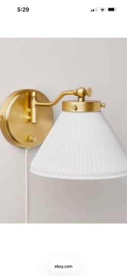 Wall Lamp Hearth & Hand Brass & White