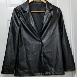 Black Pleather Jacket M