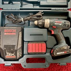 Bosch 18 V Cordless Drill, Charger, 2 Batteries, Hard Case 