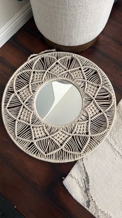 Boho Macramé Round Wall Mirror