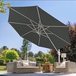 12FT Tier Cantilever Patio Heavy Duty Umbrella