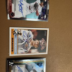 3 SIGNED BASEBALL CARDS
