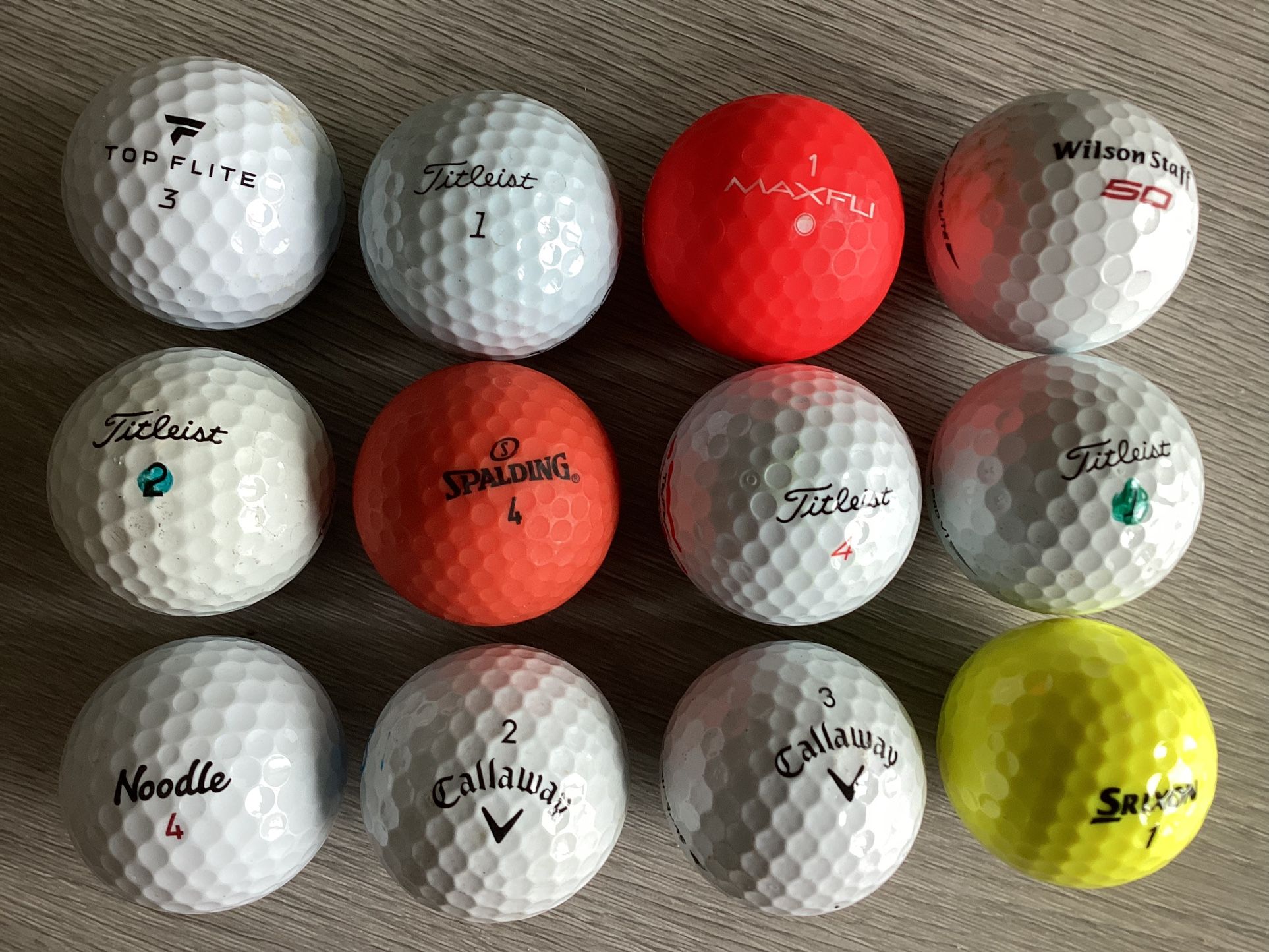  12 Brand Name Golf Balls $10 (As Pictured) —Callaway Big Bertha Golf Club #3 Iron RCH96 Flex $10 