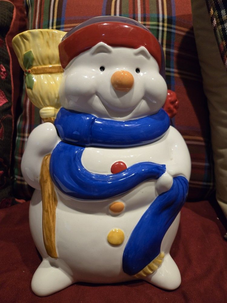 Celebrate the Season Snowman Cooke Jar