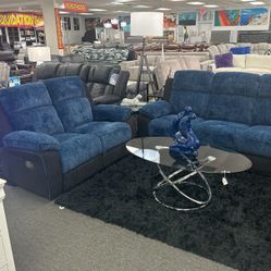 Beautiful Two Tone Blue&Black Sofa&Love