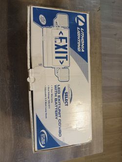 Commercial Exit Sign With Battery Back Up And Led Flood Lights