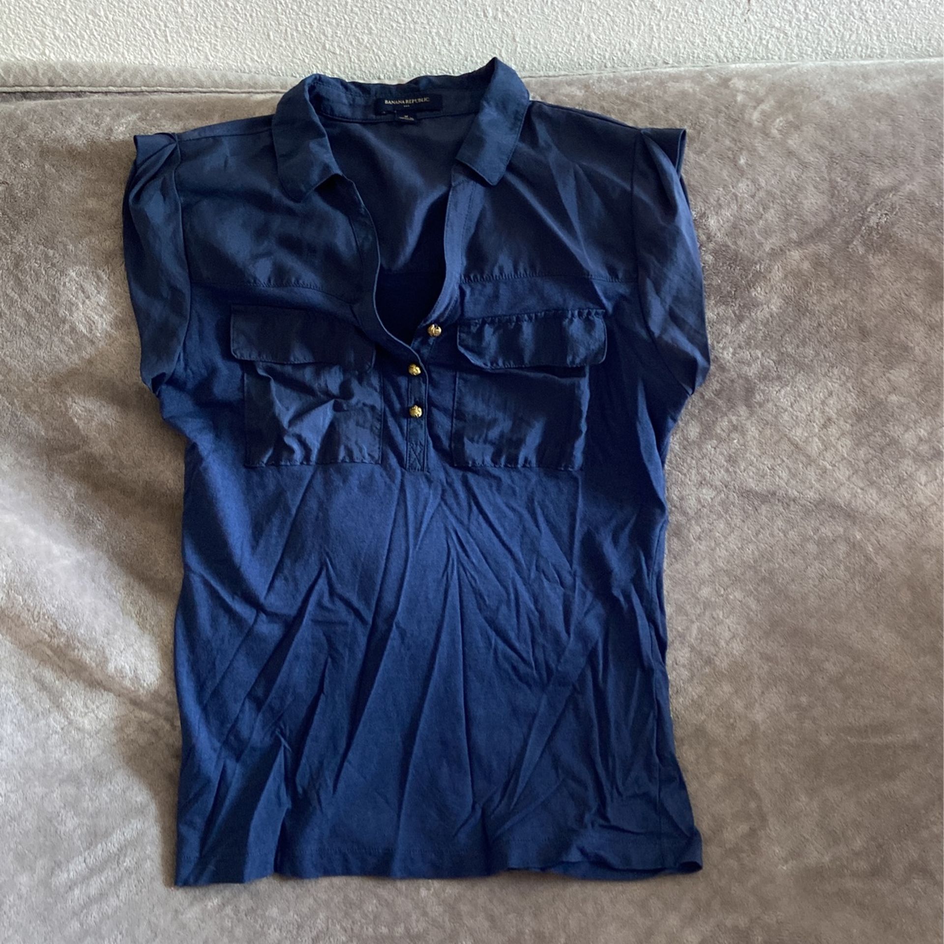 Navy Banana Republic Blouse