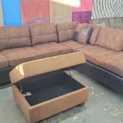 Sectional couch with ottoman $799