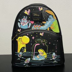 Loungefly Disney Alice In Wonderland Glow-In-The-Dark Characters Mini Backpack