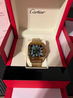 Gold green dial luxury watch