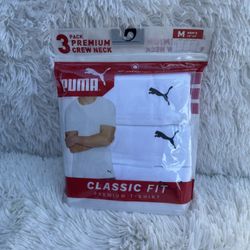 Puma Men's White Crew Neck T-Shirts - 3 Pack In Medium 
