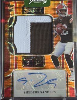 Shedeur Sanders 2025 Select Rookie Patch Auto Card
