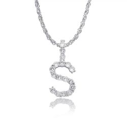 HipHop Stainless Steel Alphabet Letter CZ Neckalce Jewelry Rope Chain