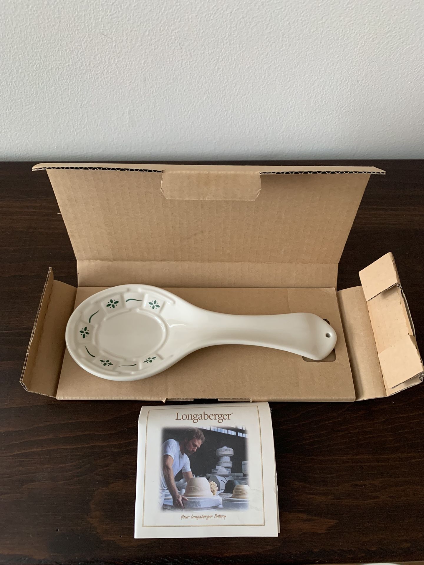 Longaberger Pottery Spoon rest 