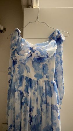 Blue and White Long Dress