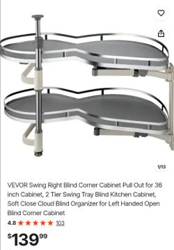 VEVOR 2-Tier Blind Corner Cabinet Pull-Out Organizer