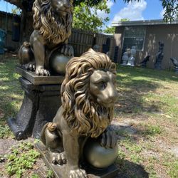 Lion W/ Ball  Statue ( Sold Individually )