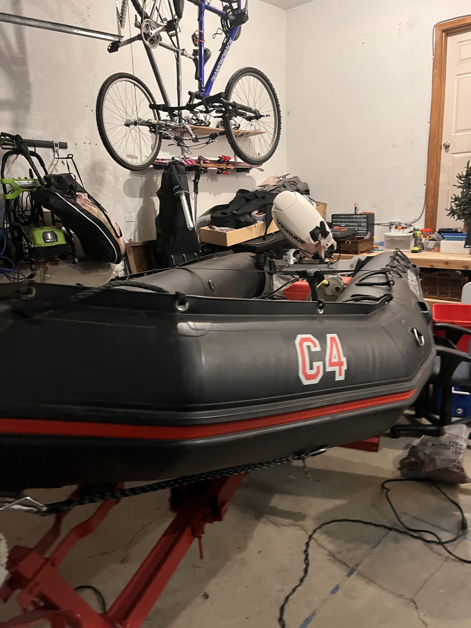 2013 Bombard C4 Inflatable Boat w/ 30 Hp Motor and Custom Trailer