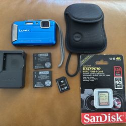 Panasonic LUMIX DMC-TS30 16.1MP Digital Camera Complete In Box + 8GB & 128 GB New Card 