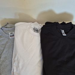 PRO CLUB WHITE 6 BLACK 6 GARY 6 TOTAL 18 PC MAN'S HEAVYWEIGHT COTTON SHORT SLEEVE T SHIRT SIZE L TALL