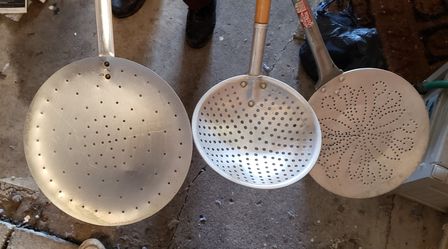 4 ladles skimmers mesh strainers fry